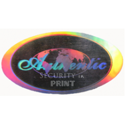 Oval 25x12mm Silver Self-Adhesive Hologram Security Sticker VL2512-1S